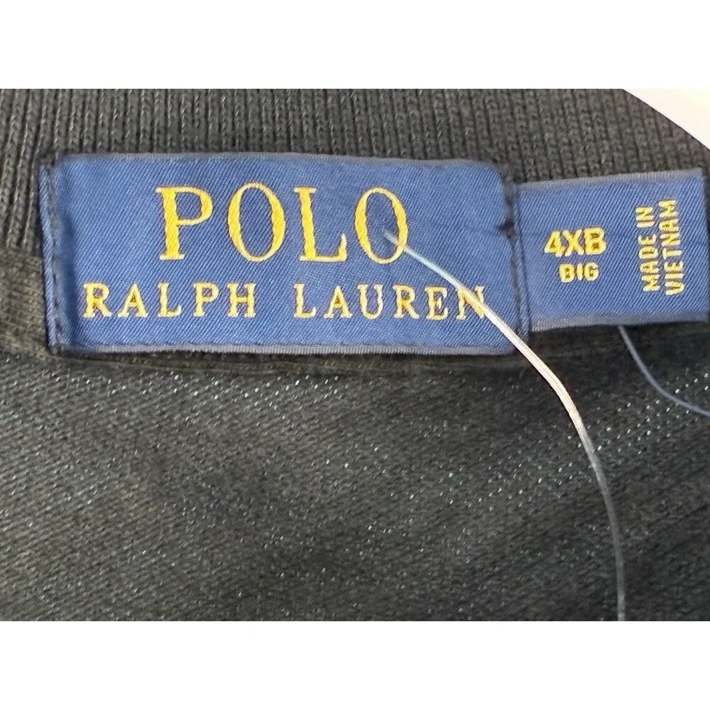 NEW! Polo Ralph Lauren Mens 4XB Black Classic Fit Polo Shirt Purple Pony NWT